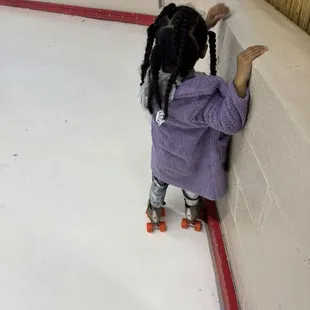 My daughter holding on for dear life after falling multiple times