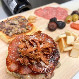 Charcuterie board burger