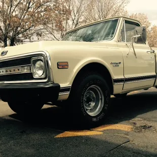updated car audio system in this classic chevy