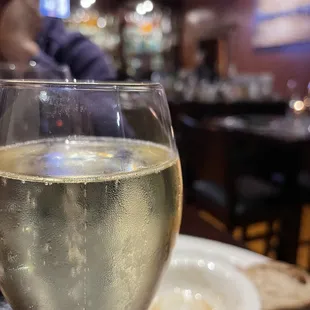 Bubbles (brut) overlooking bar