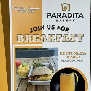 Bottomless mimosas $22