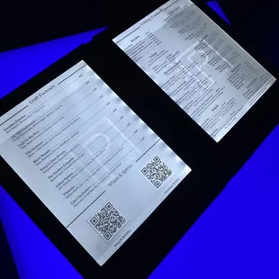 a tablet with a qr code on it