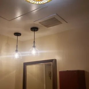 Inside restroom - light fixtures