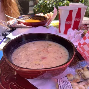 Homemade clam chowder