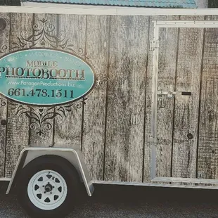 Our new Photo Booth trailer. Great for outdoor and large events. The only one of its kind in California. Call us today!