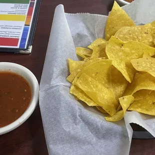 Complimentary chips and salsa