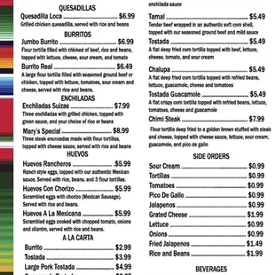 menu