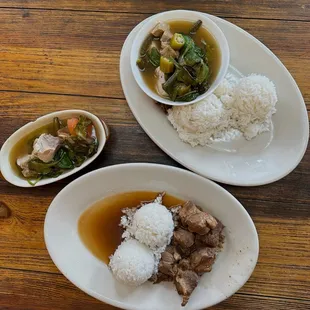 Pork sinigang &amp; pork adobo