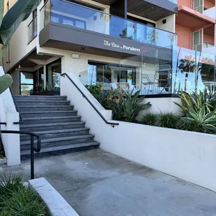 the entrance to the restaurant