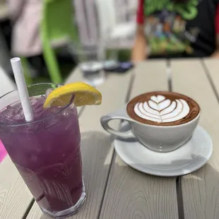 Iced Pink Lemonade and Mayan Mocha