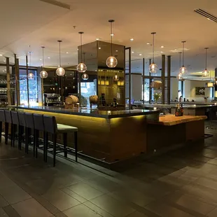 Interior of the bar area at Parallel 37 at The Ritz-Carlton in San Francisco.