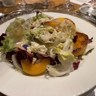 Roasted K&amp;J Stone Fruit Salad at Parallel 37 at The Ritz-Carlton in San Francisco.