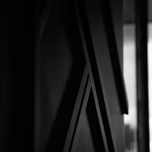 a black and white photo of a door