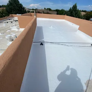 Close-up shot of the high-quality silicone material used in our roof coating process.