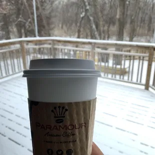 Coffee and snow= perfection!