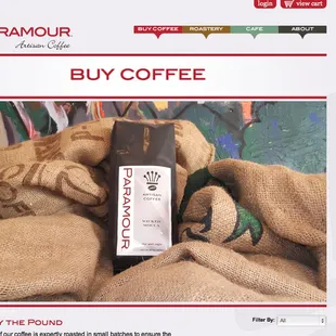 a bottle of coffee on a sack
