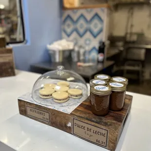 two jars of jam on a counter