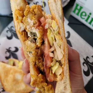 Special- Fried Oysters and Bacon on Texas Toast.