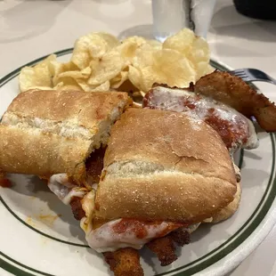 Small chicken parm lunch sandwich