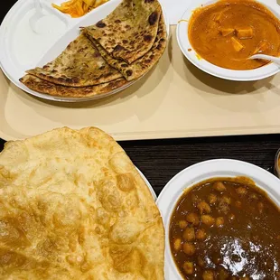 Chhole Bhhature Paneer Paratha
