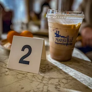 Iced coffee in the adorable Maysville cup