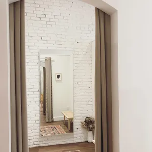 cozy and spacious fitting rooms
