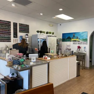 the interior of a coffee shop