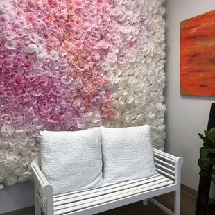 Cozy waiting area-great backdrop for your selfies and photo opps