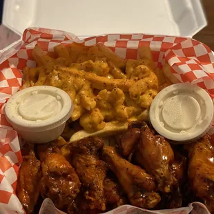 Pardi Wings with Cajun fries