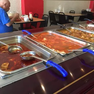 Mexican buffet. Menudo and barbacoa. If you are expecting Taco Bell here don&apos;t come in. Good food.