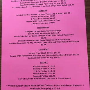 Daily Specials!