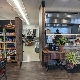 Grocery-style shopping area plus more kitchen space