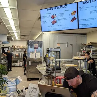 Ordering counter and extensive kitchen