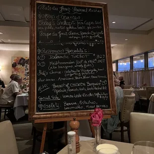 The blackboard specials - brought right to our table. Loved that touch.