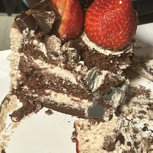 Piece of plastic in the cake.