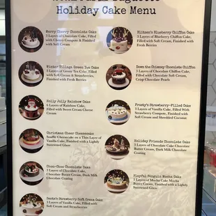 2021 Holiday Cake Menu