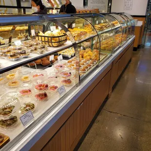 a variety of pastries on display