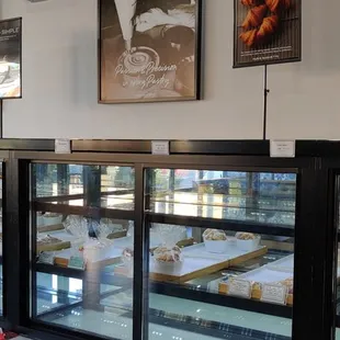 a display case of pastries