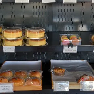 a variety of pastries on display