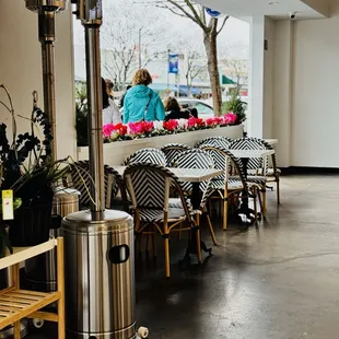 Spacious Outdoor seating with a huge overhang