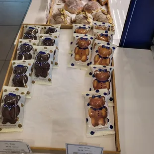 a variety of pastries on display