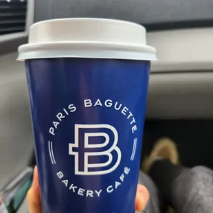 Large hot matcha latte for rainny,  cold Sunday 2/4/24