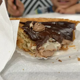 Inside the new chocolate cream croissant