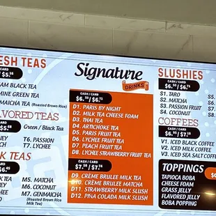 the menu