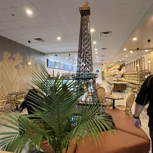 View inside the store, complete with the Eiffel Tower!