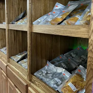 shelves of food and snacks