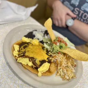 a plate of mexican food
