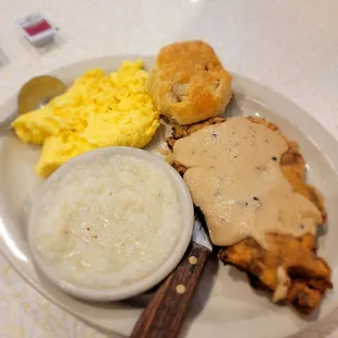 Chicken fried steak breakfast