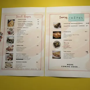 Crepes menú