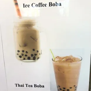 Ice Coffee Boba &amp; Thai Tea Boba